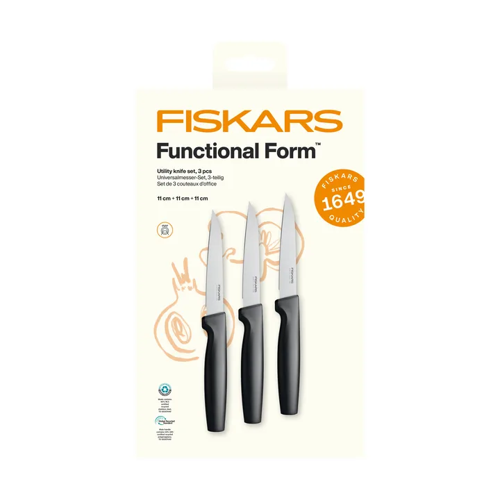 Functional Form universalknivsett - Rustfritt stål, 3 deler - Fiskars