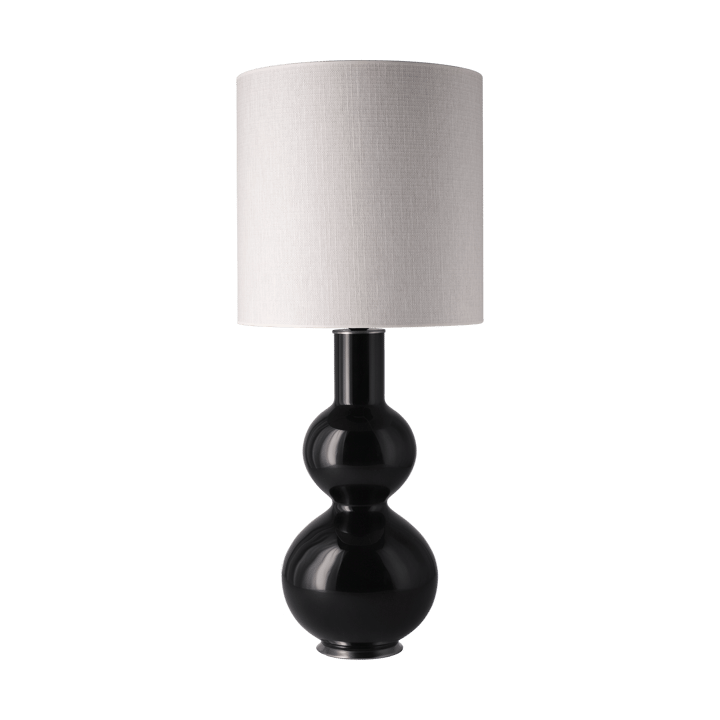 Augusta bordlampe svart lampefot - Babel Beige M - Flavia Lamps