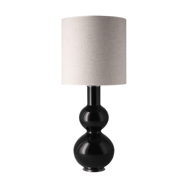 Augusta bordlampe svart lampefot - London Beige M - Flavia Lamps