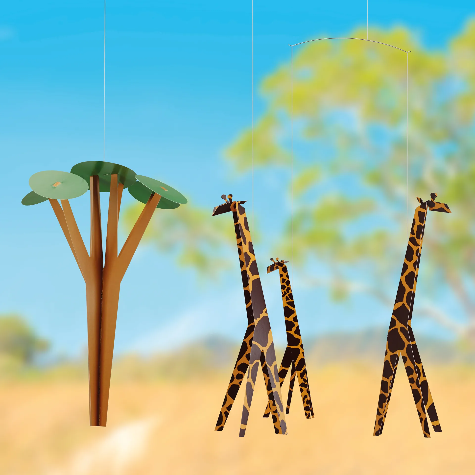 Giraffes on the Savannah uro, multi Flensted Mobiles