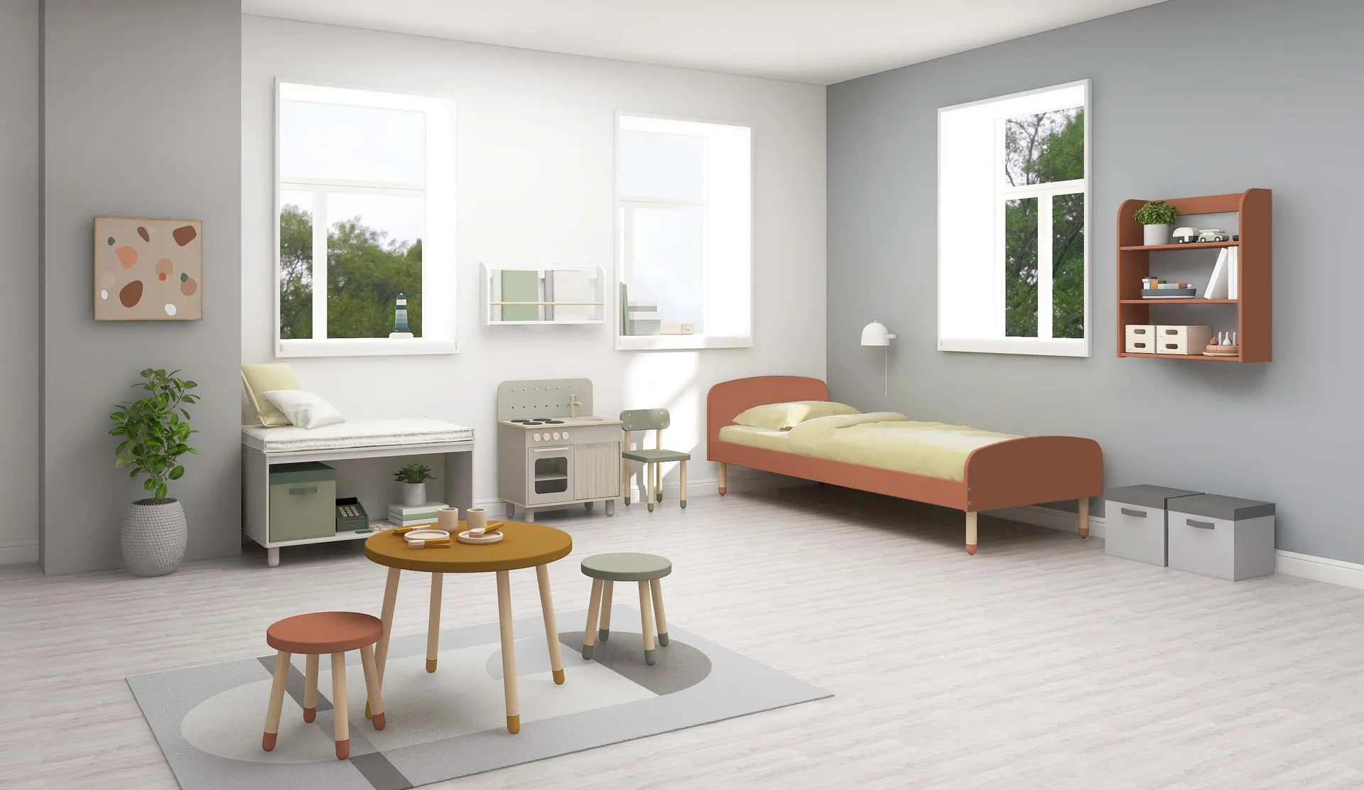 Dots enkeltseng 96x204 cm, Rose FLEXA