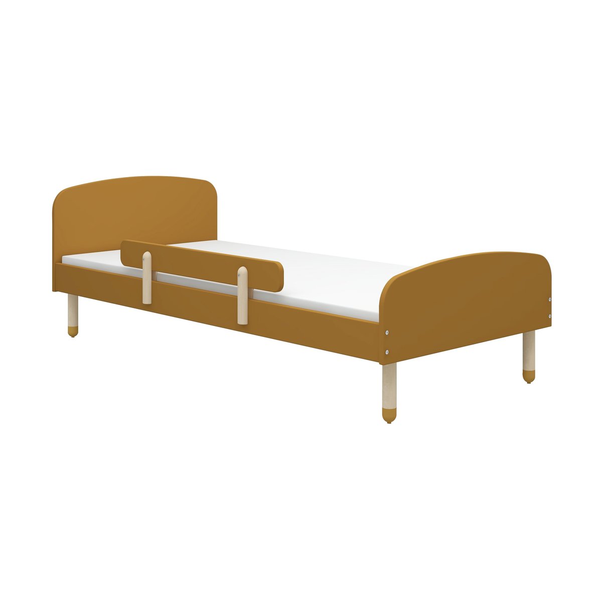 FLEXA Dots seng med rekkverk 96x204 cm Gul | Skandinavisk Design | Sovesofaer | Gul