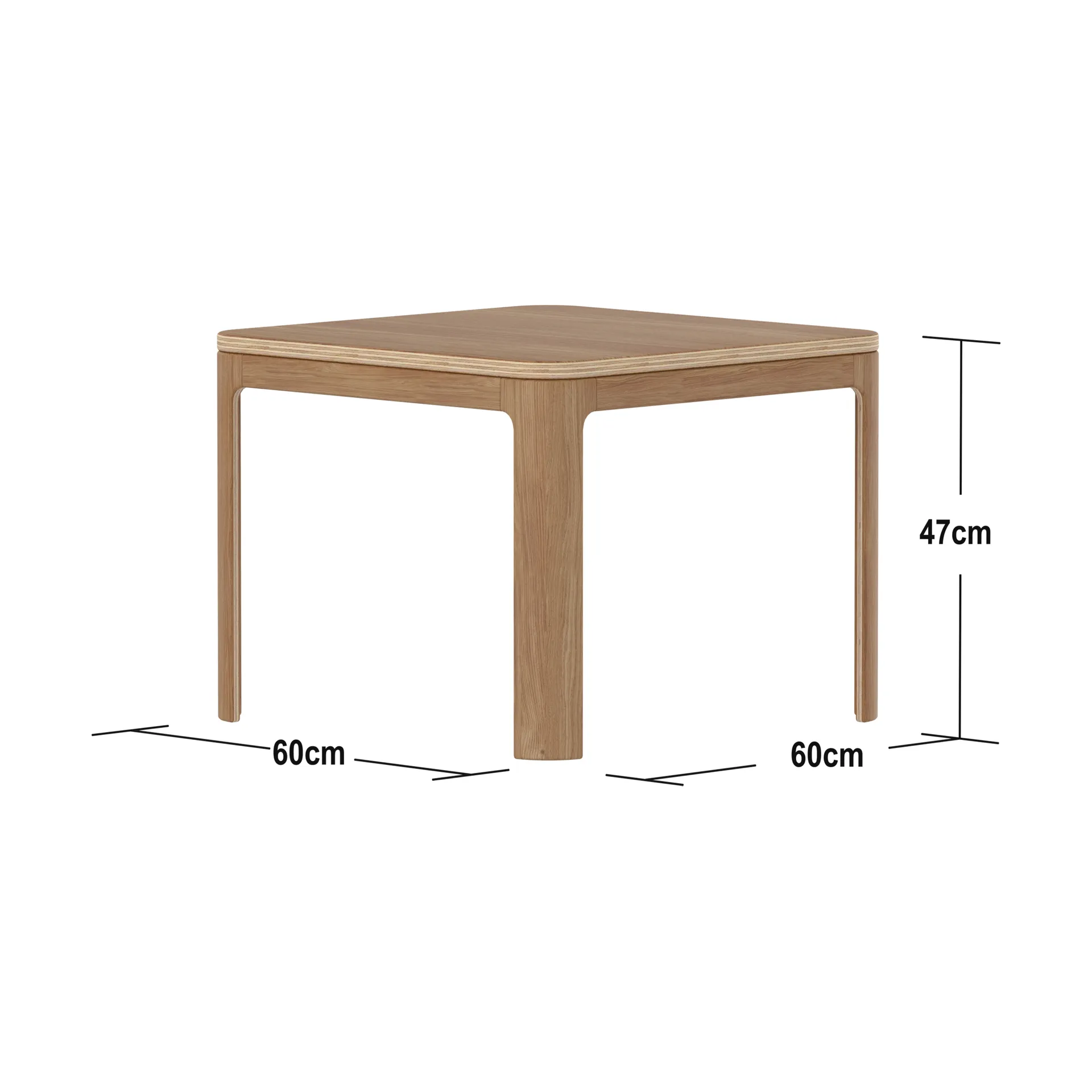 Nova bord 47x60x60 cm, Eikefinér FLEXA