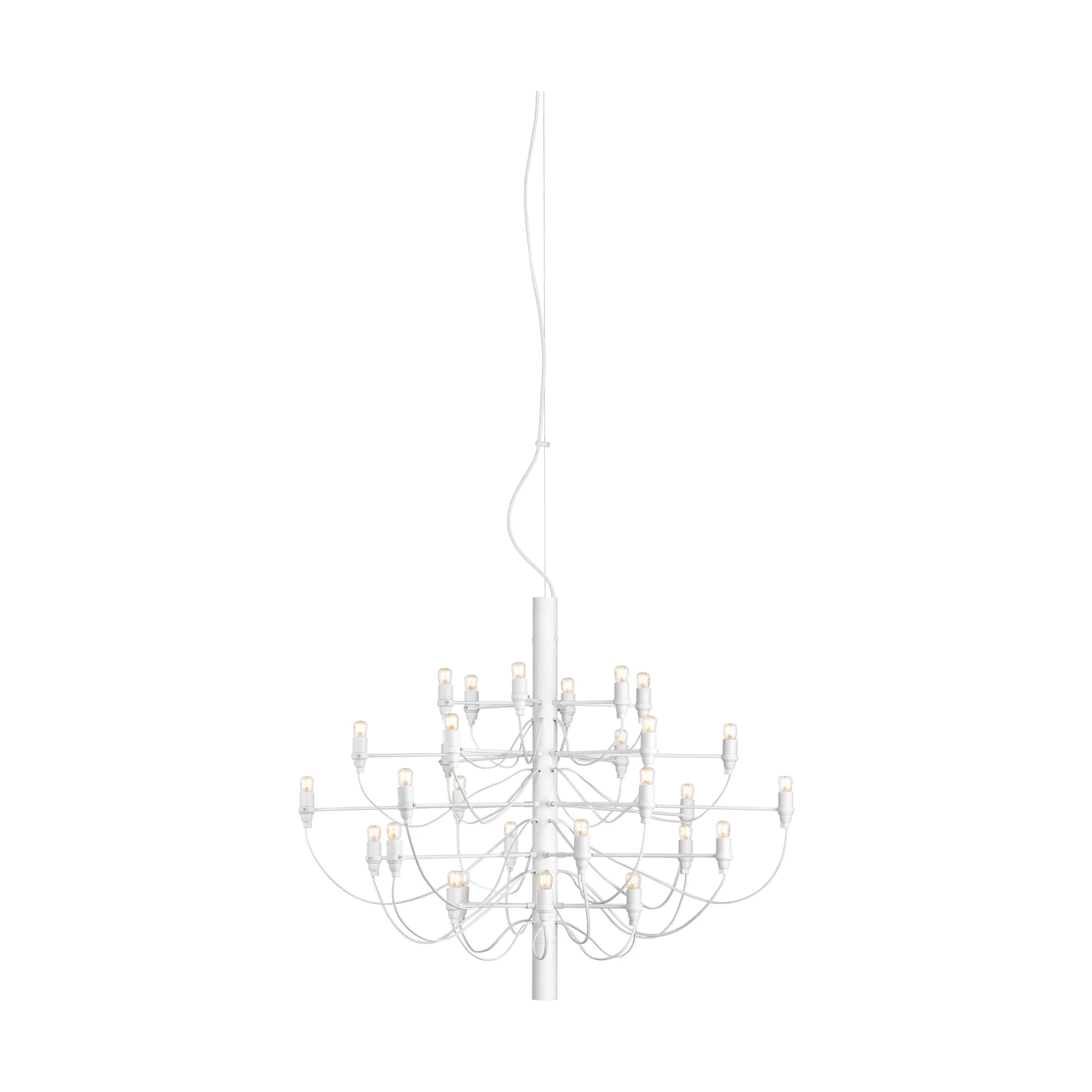 2097 Sarfatti lysekrone LED, Matt hvit 30 lamper Flos