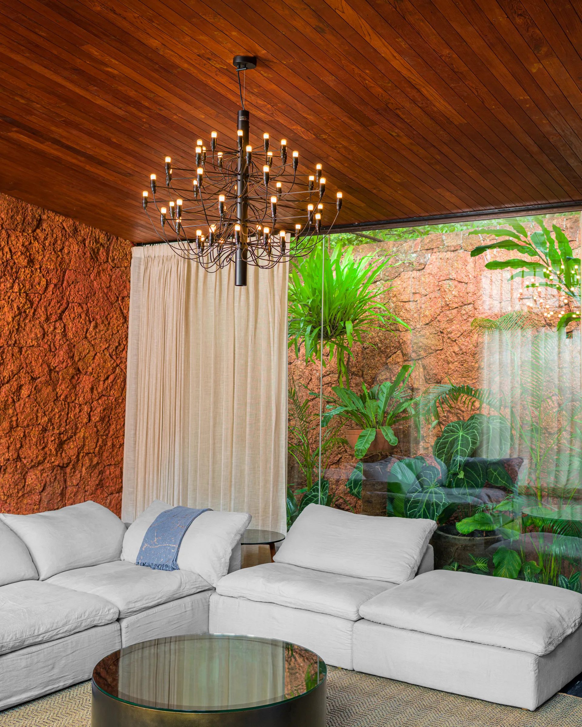 2097 Sarfatti lysekrone, Matsvart 50 lamper Flos