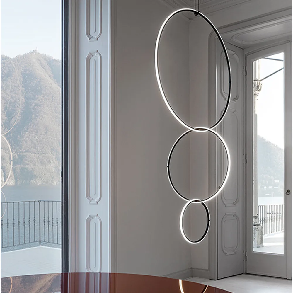 Arrangements Round pendel, Svart, stor Flos