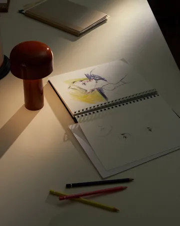 Bellhop bordlampe portabel - Brick red, IP54 (innendørs/utendørs) - Flos