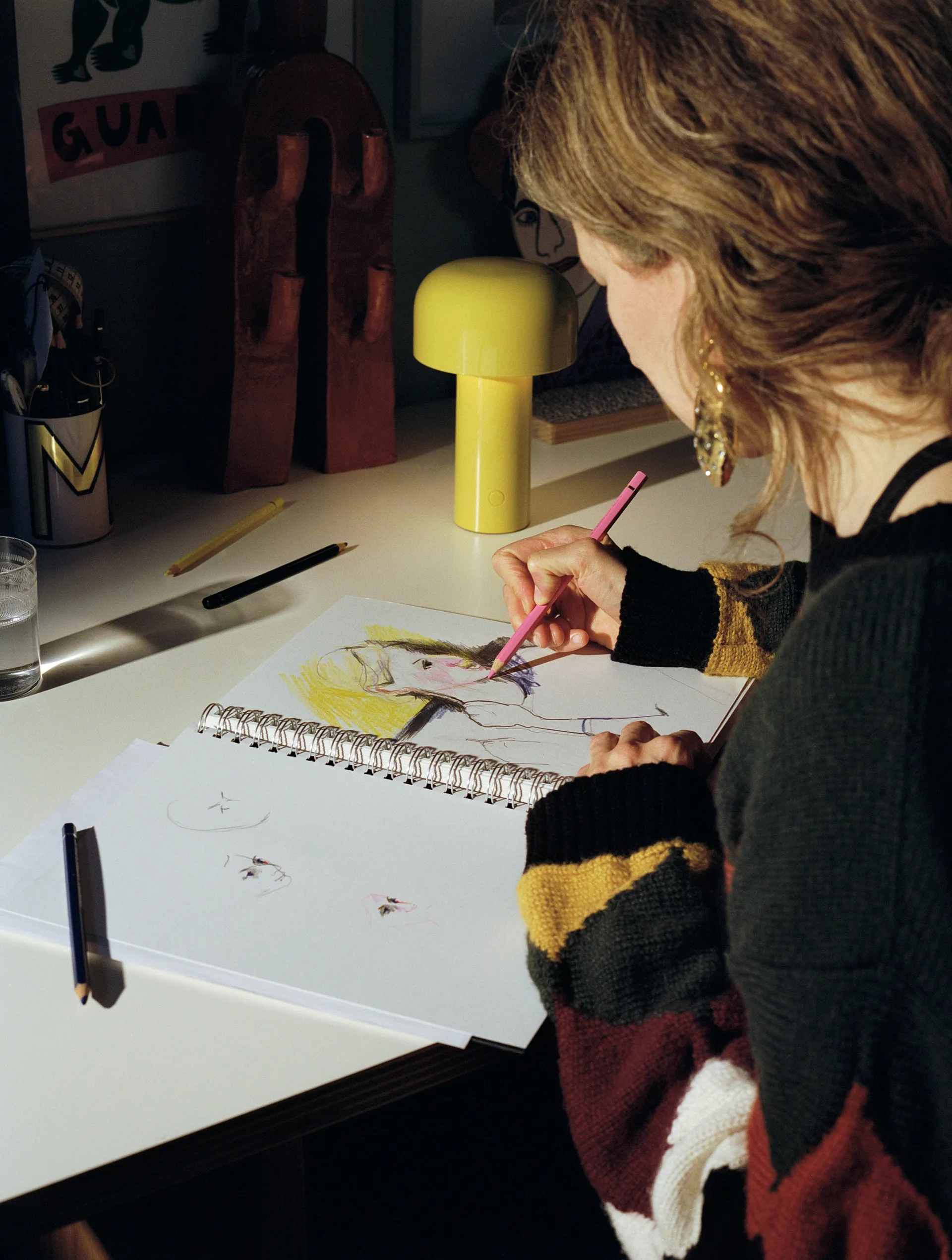 Bellhop bordlampe portabel, Yellow yellow, IP54 (innendørs/utendørs) Flos