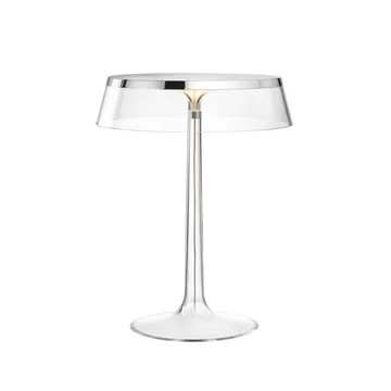 Bon Jour T bordlampe - Chrome-transparent skjerm - Flos