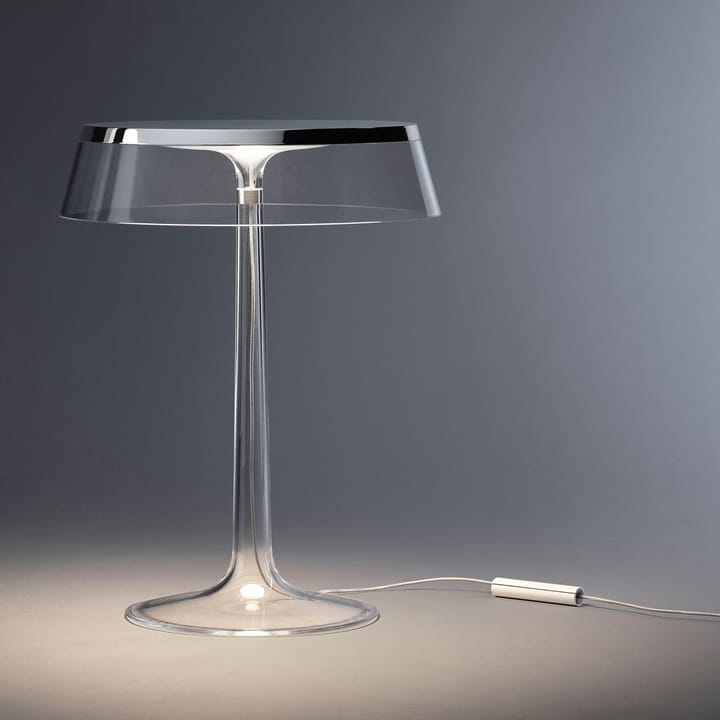 Bon Jour T bordlampe, Transparent-mattkrommet topp Flos