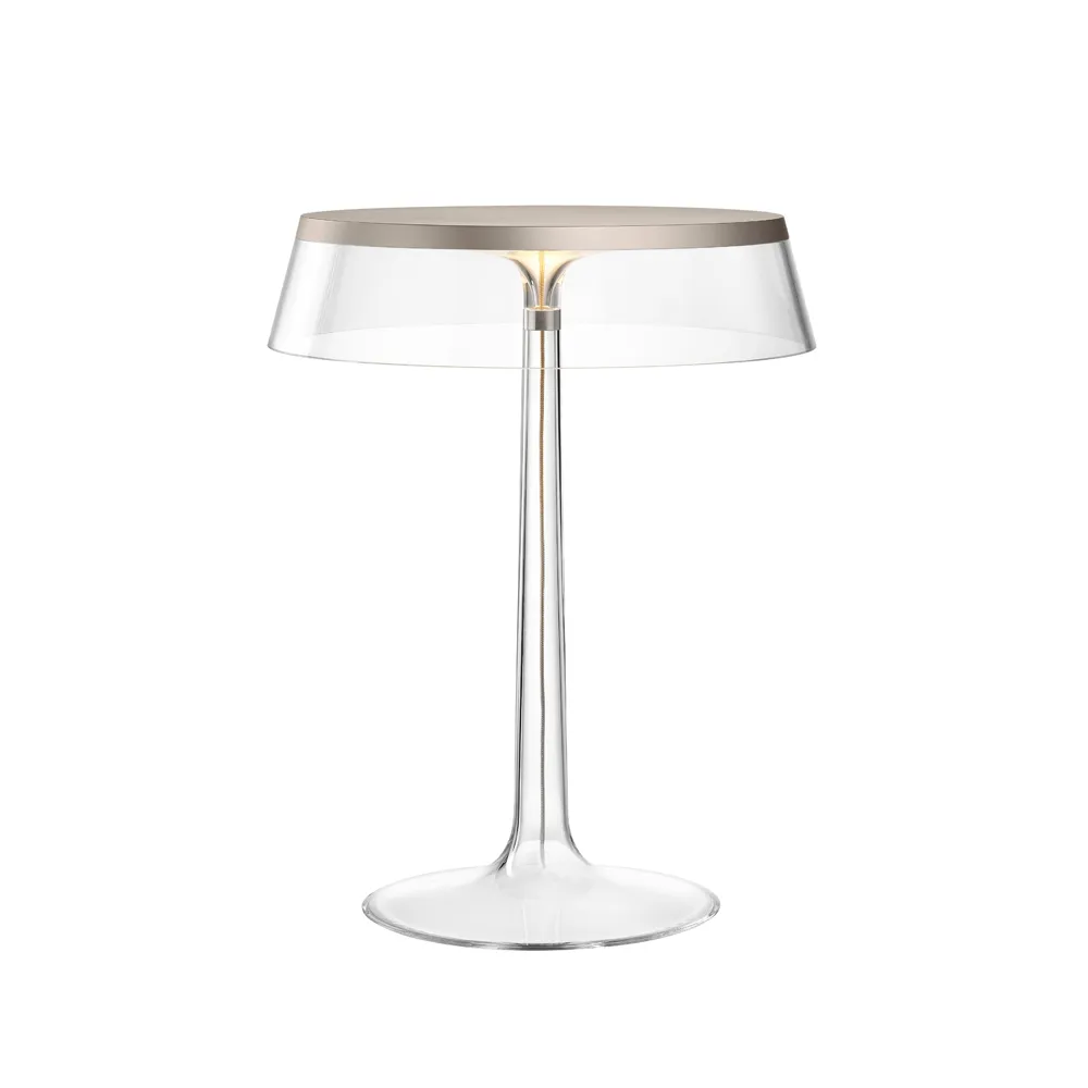 Bon Jour T bordlampe, Transparent-mattkrommet topp Flos