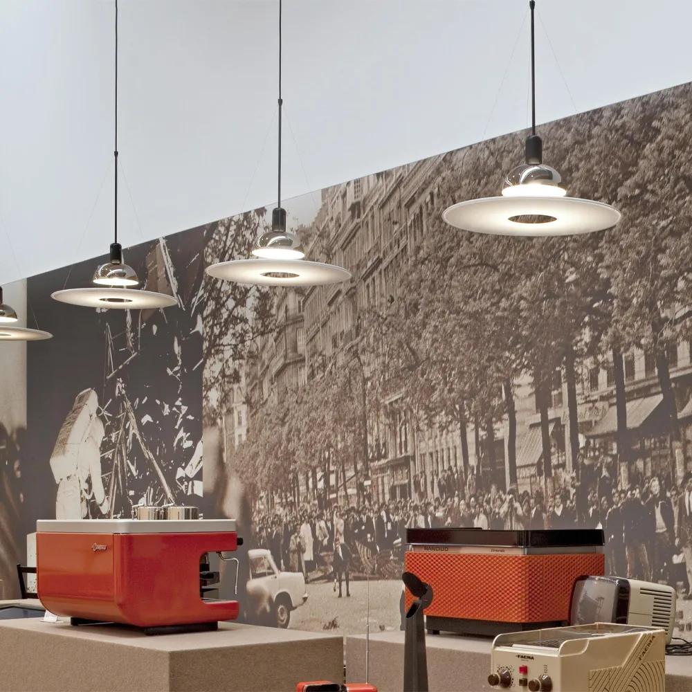 Frisbi pendel, Hvit opalglass Flos