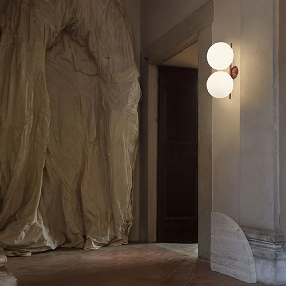 IC lights C/W1 Double vegglampe, Krom-opal Flos