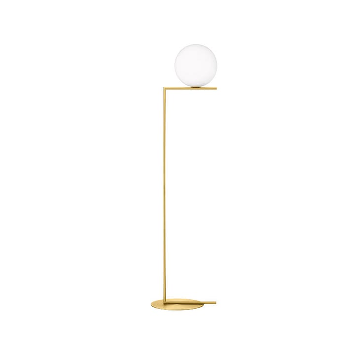 IC lights F2 gulvlampe - Børstet messing-opal - Flos