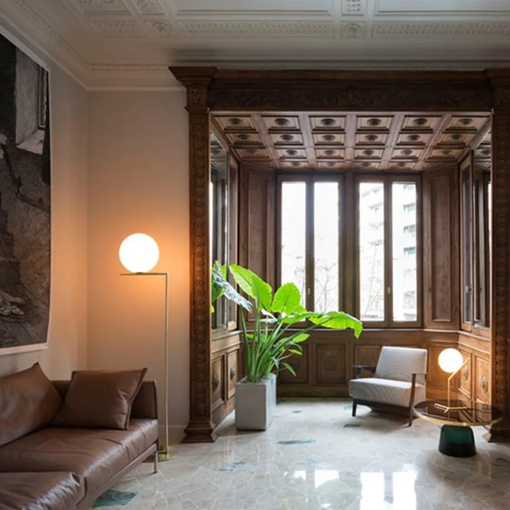 IC lights F2 gulvlampe, Krom-opal Flos