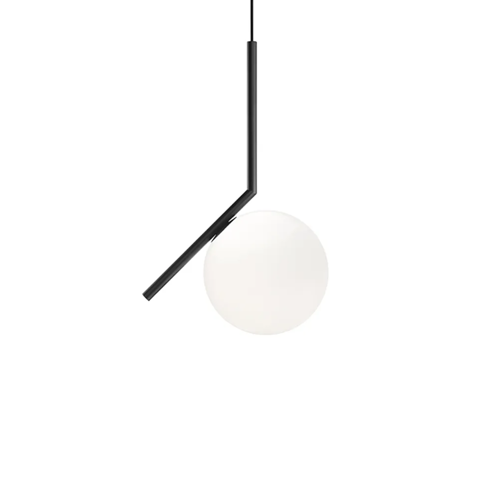 IC lights S1 pendel, Svart-opal Flos