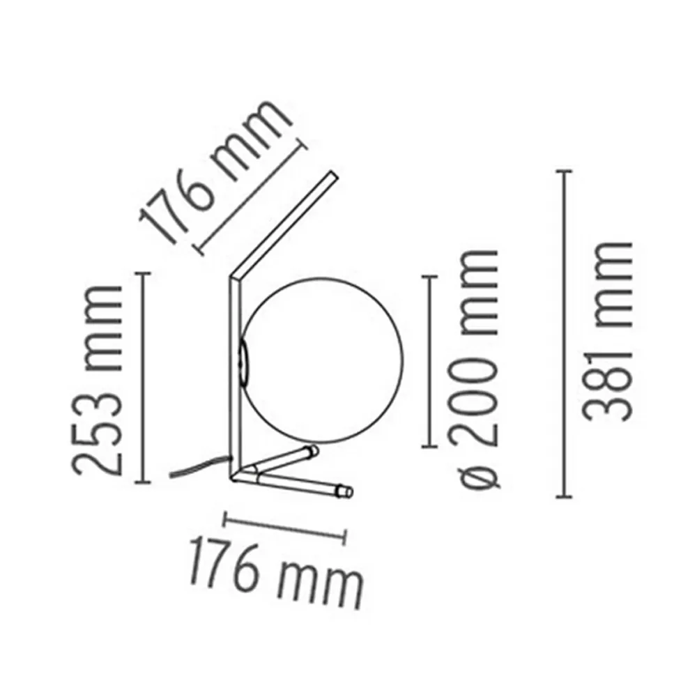 IC lights T1 low bordlampe, Børstet messing-opal Flos