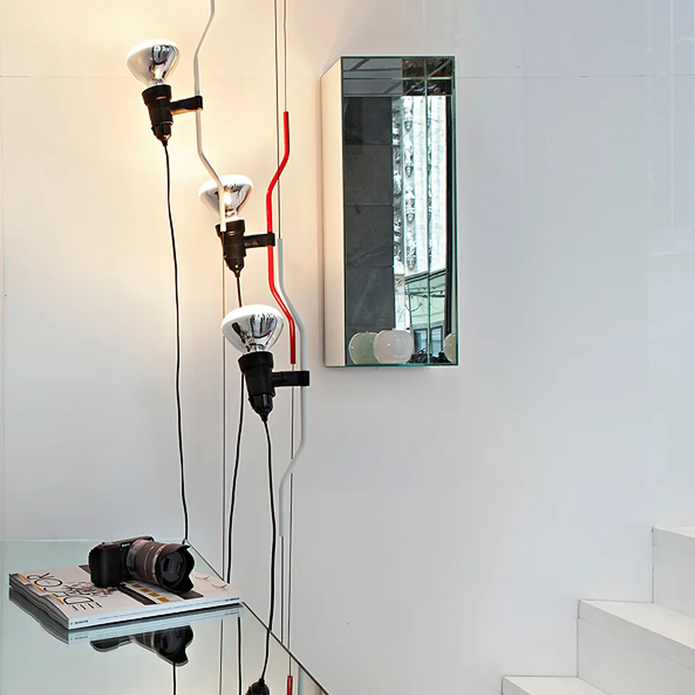 Parentesi gulv- og taklampe, Rød Flos