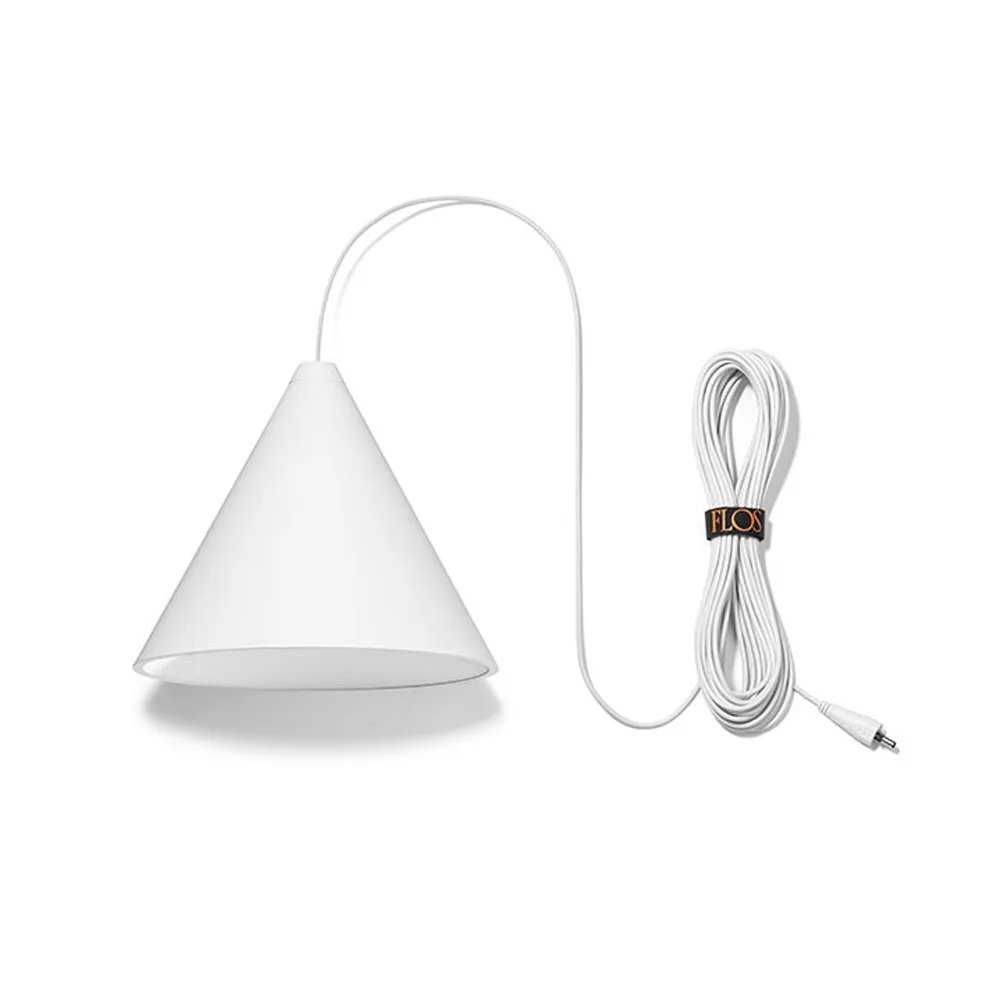 String Light Cone pendel, Hvit, 12 m ledning Flos