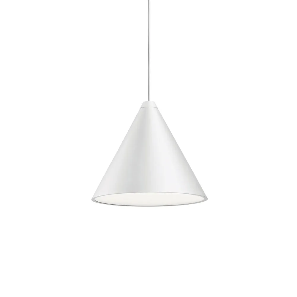 String Light Cone pendel, Hvit, 22 m ledning Flos