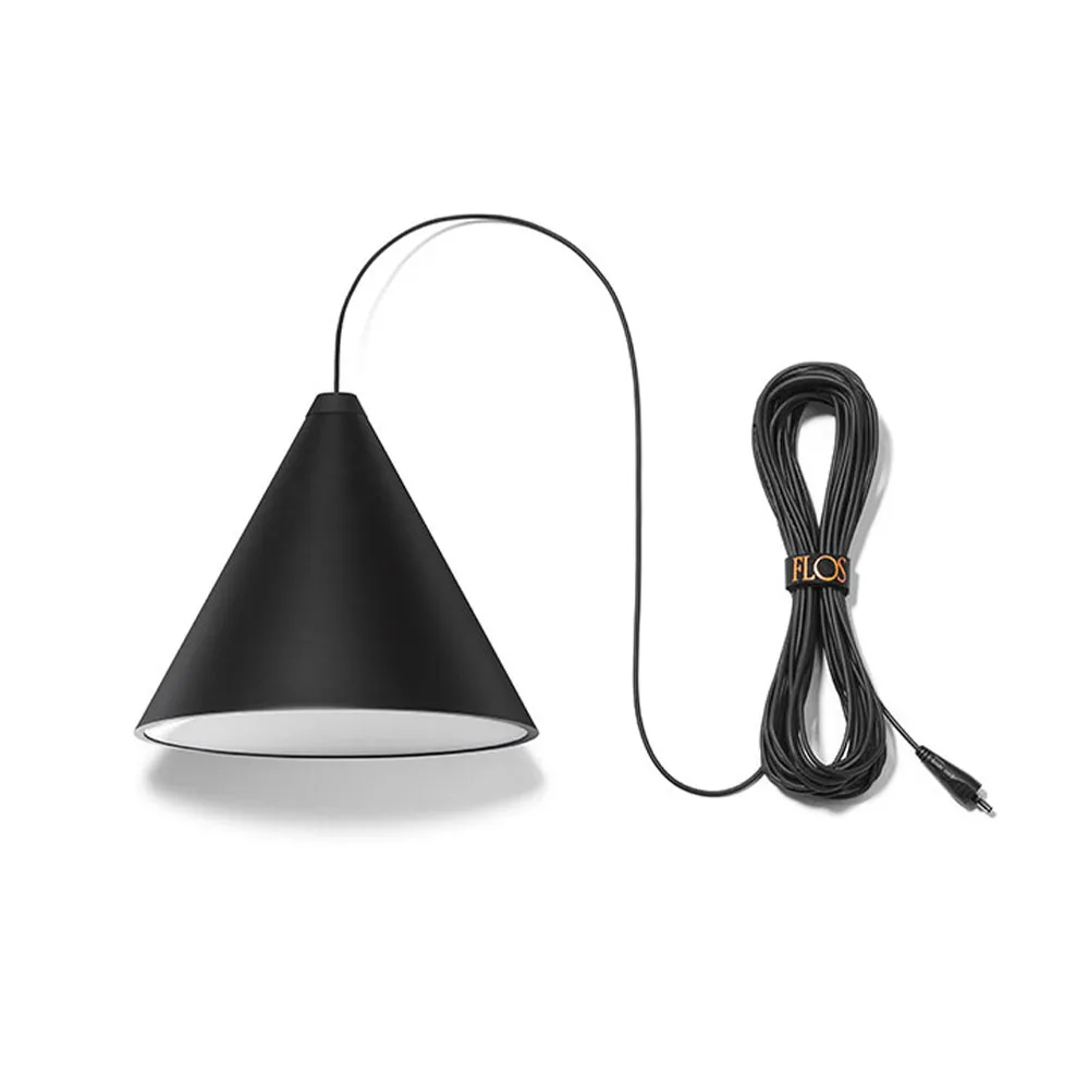 String Light Cone pendel, Svart, 12 m ledning Flos