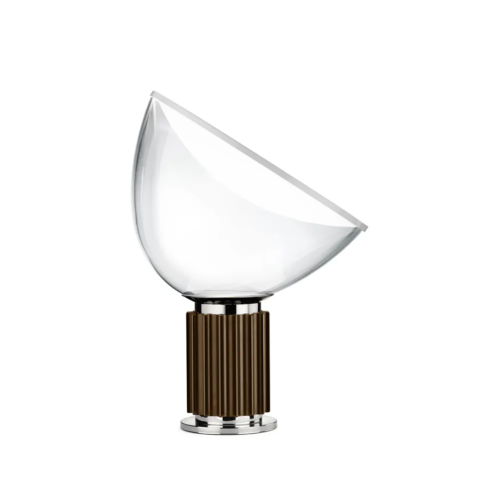 Taccia Small bordlampe LED 48,5 cm, Bronse-glaskuppel Flos