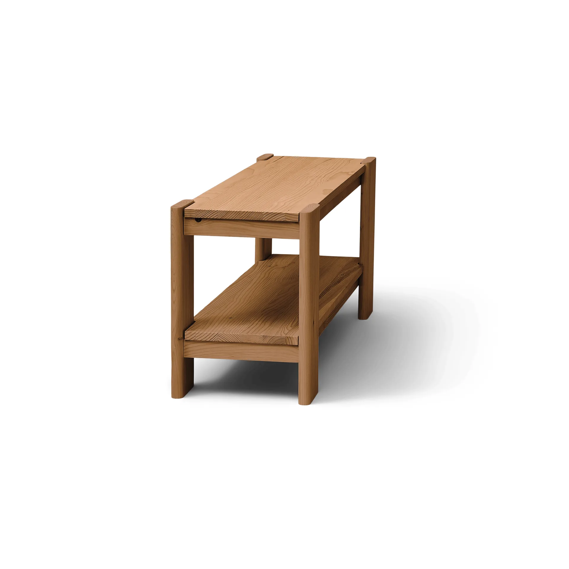 Beam benk, Deep brown pine, 112x45x33 cm Form & Refine