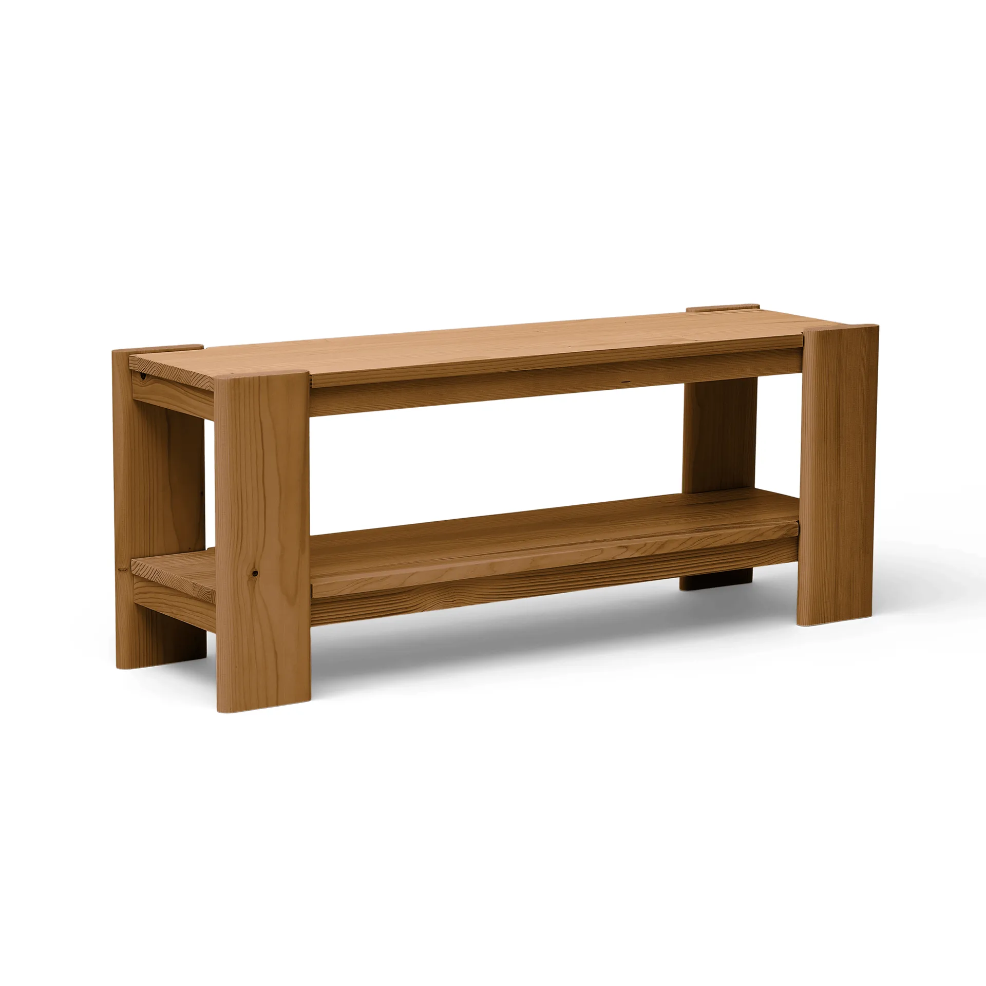 Beam benk, Deep brown pine, 112x45x33 cm Form & Refine