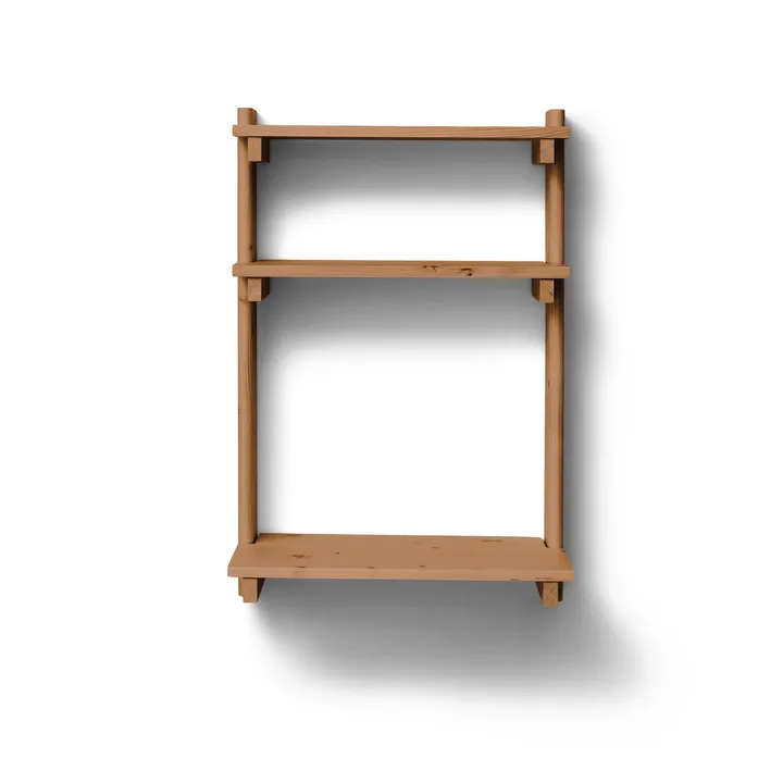 Beam Office Shelf hylle med skrivebord - Deep brown pine, 60x90,5x40 cm - Form & Refine