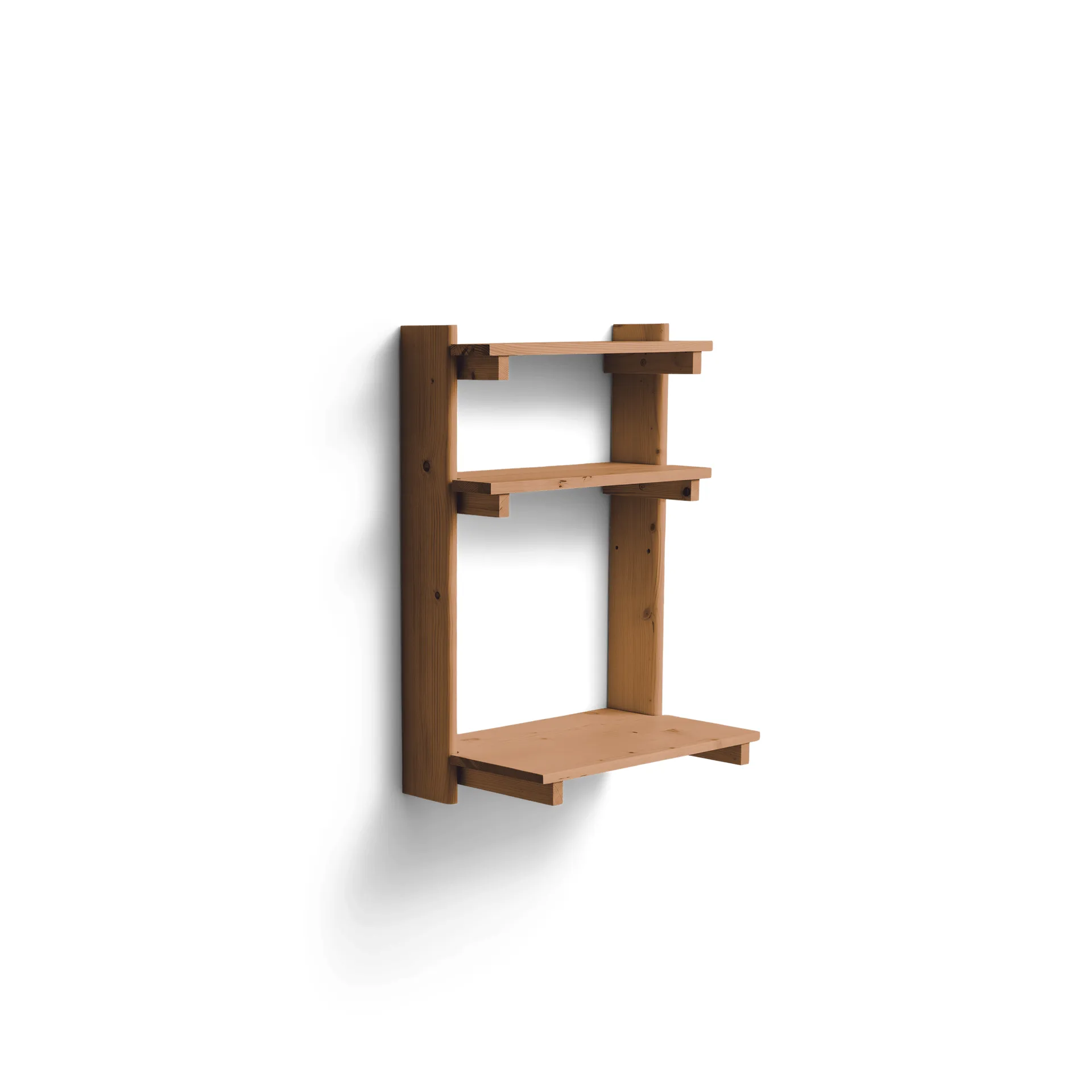 Beam Office Shelf hylle med skrivebord, Deep brown pine, 60x90,5x40 cm Form & Refine