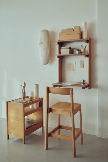 Beam Office Shelf hylle med skrivebord - Deep brown pine, 60x90,5x40 cm - Form & Refine
