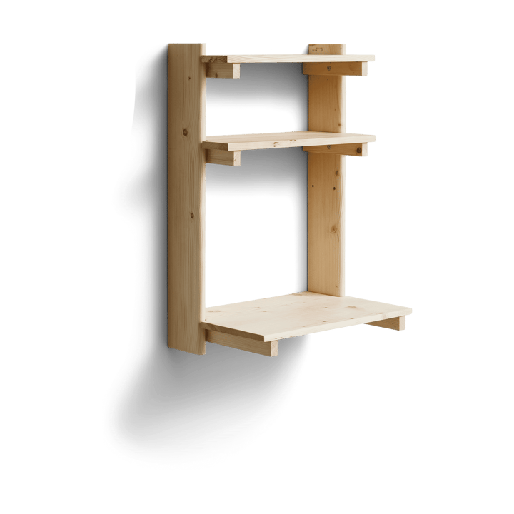 Beam vegghylle med skrivebord, Furu Form & Refine