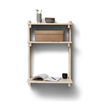 Beam vegghylle med skrivebord - Furu - Form & Refine