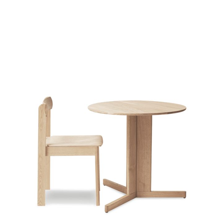 Trefoil spisebord Ø75 cm, Hvit eik Form & Refine