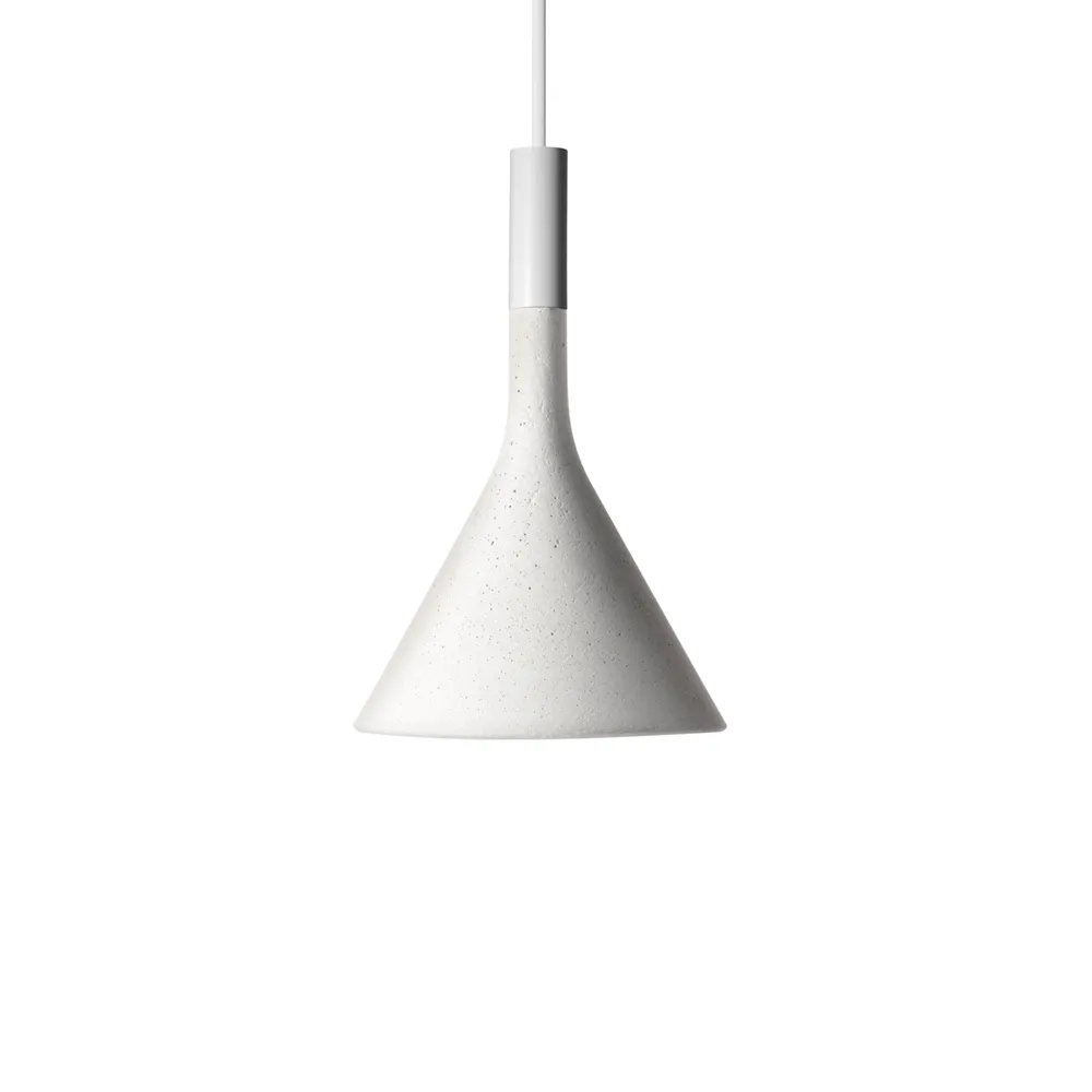 Aplomb mini pendel, hvit, bianco betong Foscarini