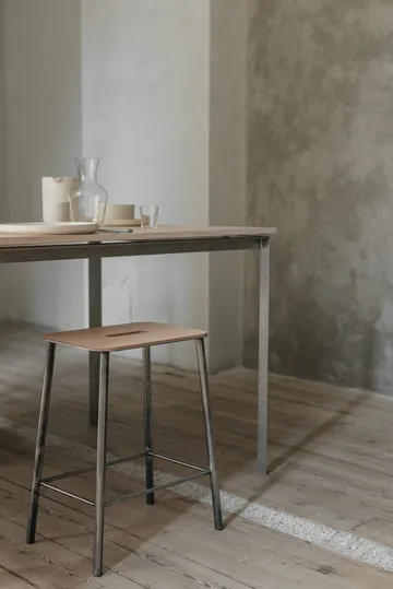 Adam krakk - Raw steel-natural leather, H:50 cm - FRAMA
