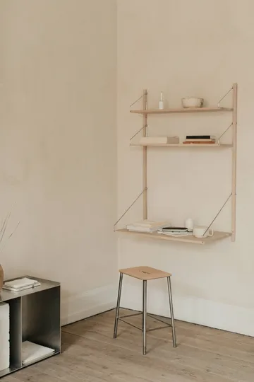Adam krakk - Raw steel-natural leather, H:50 cm - FRAMA