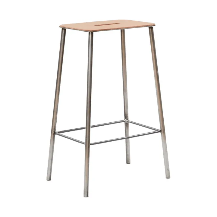 Adam krakk - Raw steel-natural leather, H:65 cm - FRAMA