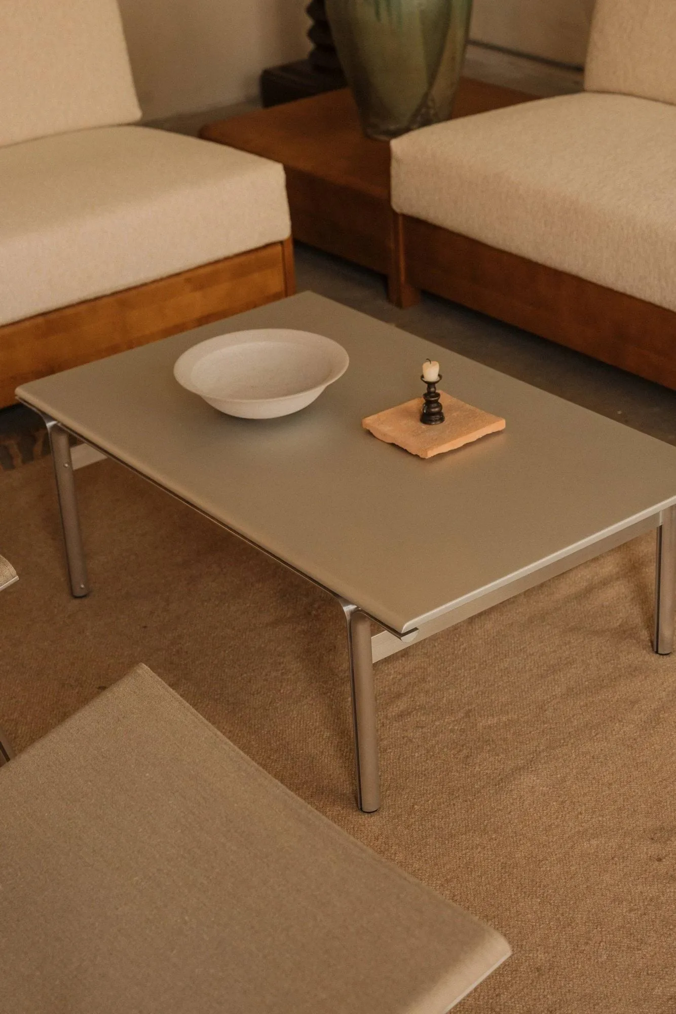 Union sofabord, Aluminium-varmbrun ask, 97x60x34,5 cm FRAMA