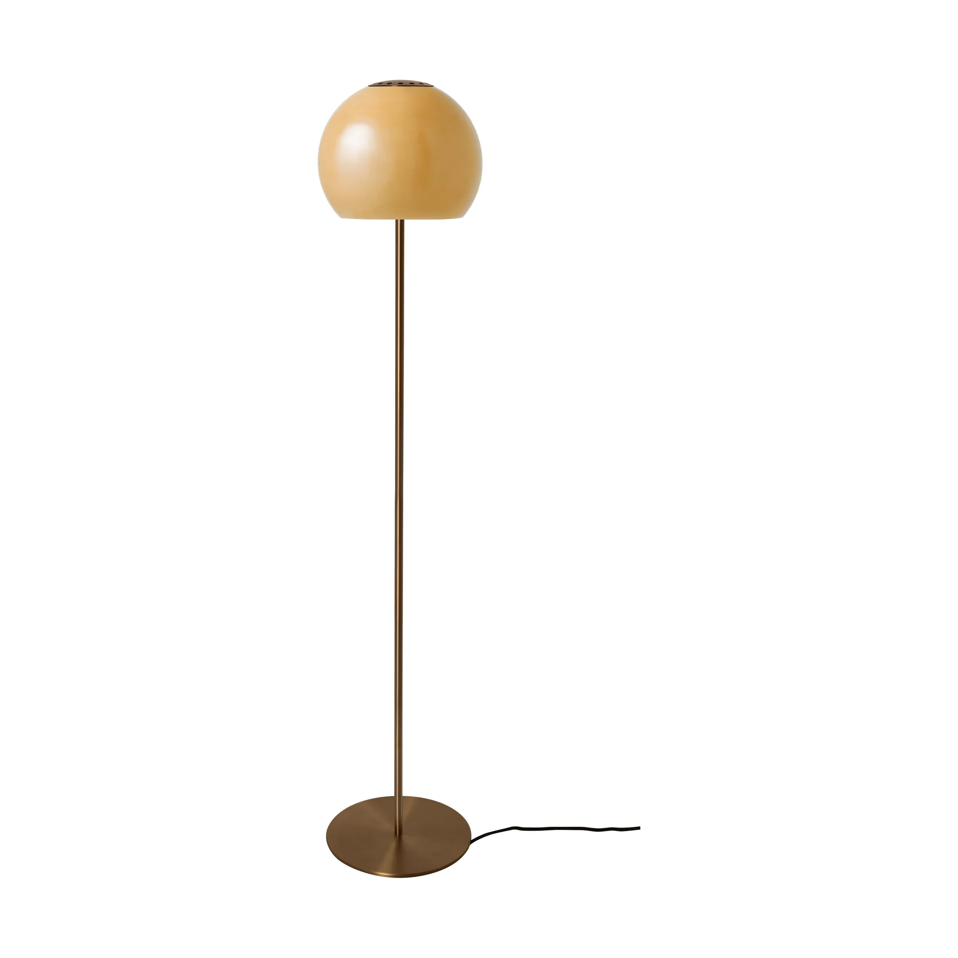 Ball glass gulvlampe, Amber, 130 cm Frandsen