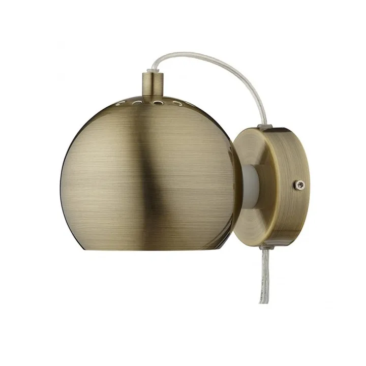 Ball vegglampe Ø12 cm - Antikk messing - Frandsen