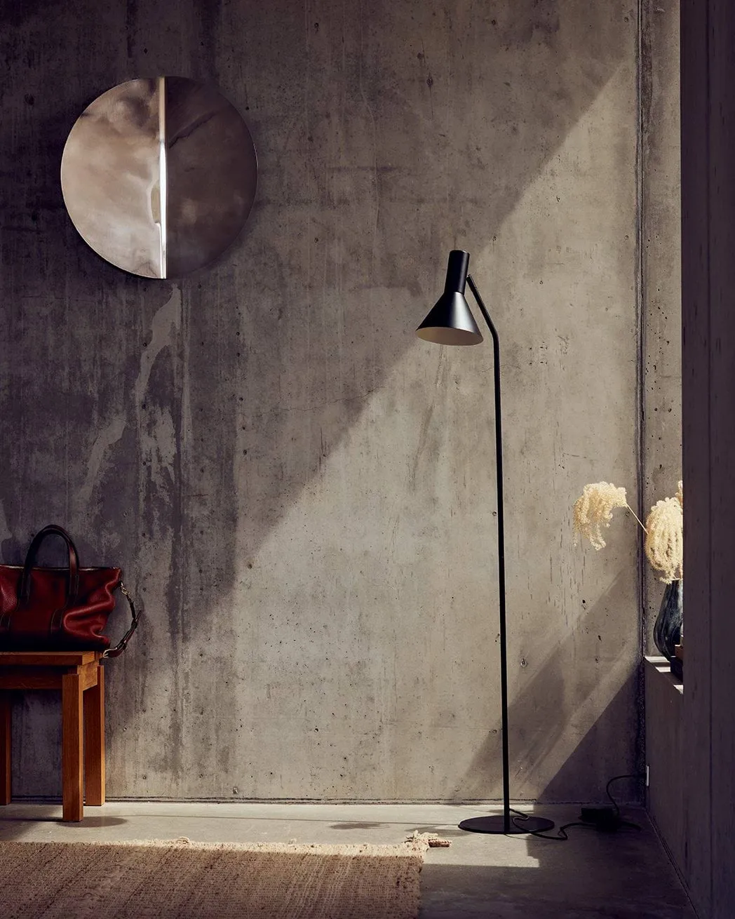 Lyss gulvlampe, Matt black, 150 cm Frandsen