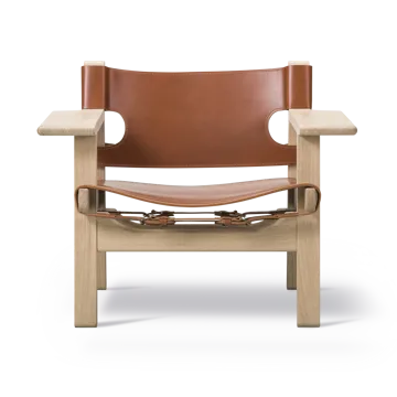 Den spanske stol lenestol - Lær cognac-lys oljet eik - Fredericia Furniture