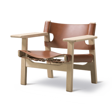 Den spanske stol lenestol - Lær cognac-lys oljet eik - Fredericia Furniture