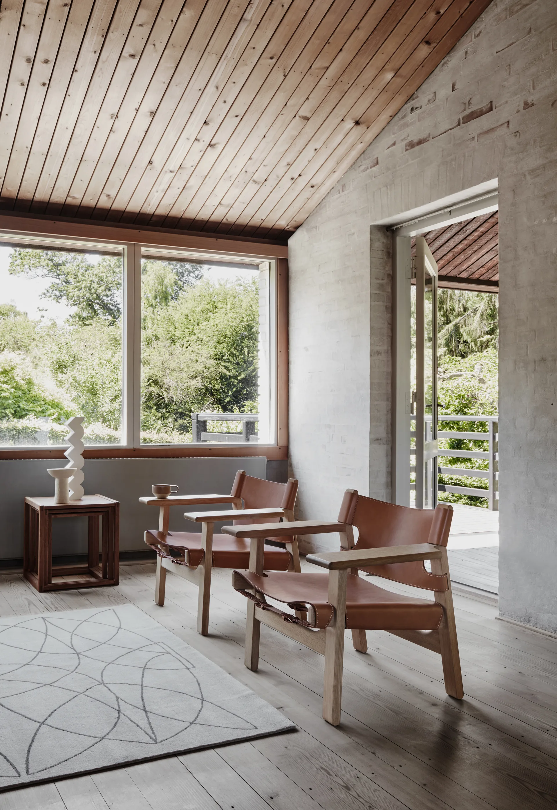 Den spanske stol lenestol, Lær cognac-lys oljet eik Fredericia Furniture