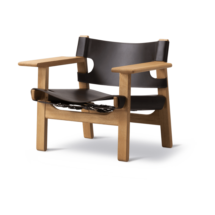 Den spanske stol lenestol - Lær mørkebrun-oljet eik - Fredericia Furniture