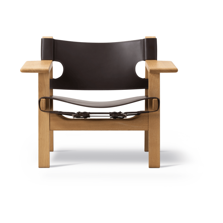 Den spanske stol lenestol, Lær mørkebrun-oljet eik Fredericia Furniture