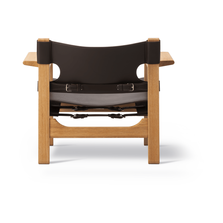 Den spanske stol lenestol, Lær mørkebrun-oljet eik Fredericia Furniture