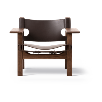 Den spanske stol lenestol - Lær mørkebrun-oljet valnøtt - Fredericia Furniture