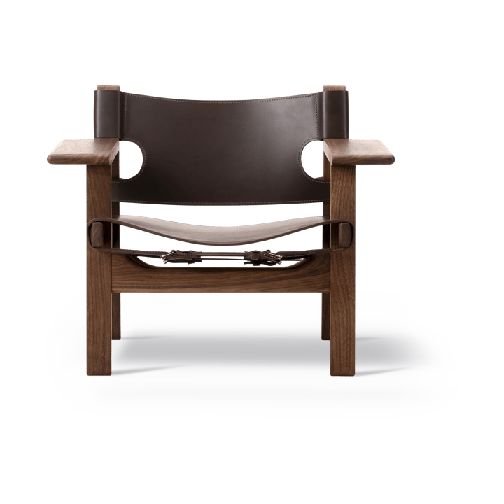 Den spanske stol lenestol, Lær mørkebrun-oljet valnøtt Fredericia Furniture